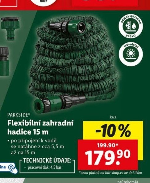 Parkside Flexibilní zahradní hadice 15 m