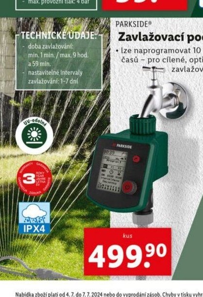 Parkside Zavlažovací počítač