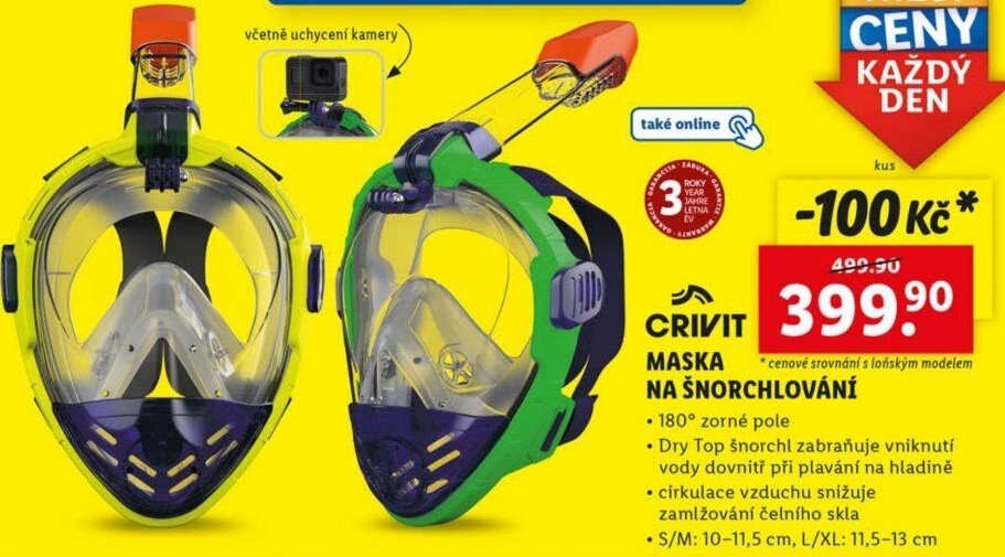 Maska na šnorchlování Crivit