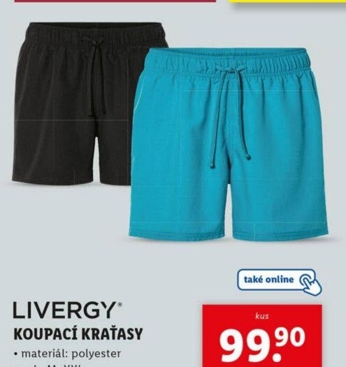 Pánské koupacíšortky - kraťasy Livergy