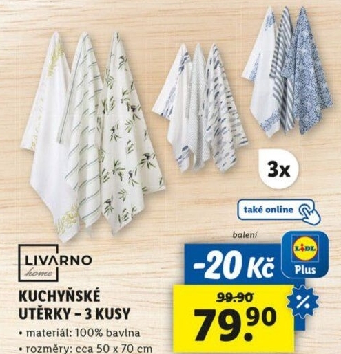 Utěrky látkové Livarno Home