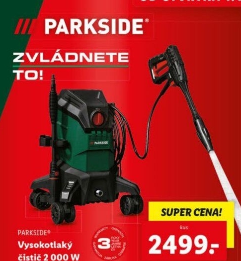 Vysokotlaký čistič Parkside