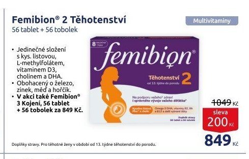 Femibion 2 Těhotenství 56 tablet + 56 tobolek