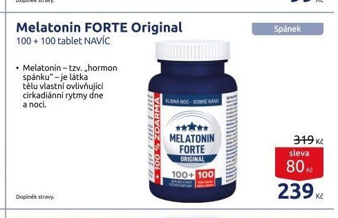 Melatonin FORTE Original 100 + 100 tablet NAVÍC