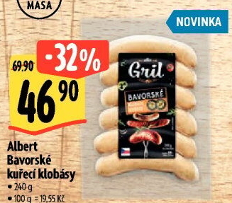 Bavorská klobása kuřecí Albert Gril