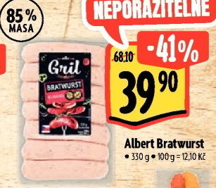 Grilovací klobása bratwurst Albert Gril