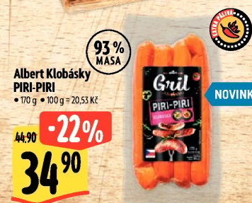 Klobása Piri-Piri Albert Gril