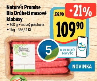 Klobásy masové drůbeží Bio Nature'