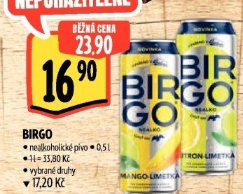 Nealkoholické pivo ochucené Birgo