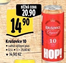 Pivo světlé výčepní Originál Královská 10° Krušovice