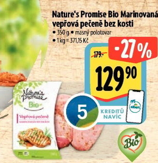 Vepřová pečeně bez kosti marinovaná bio Nature'