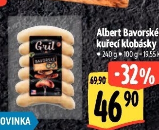 Bavorská klobása kuřecí Albert Gril
