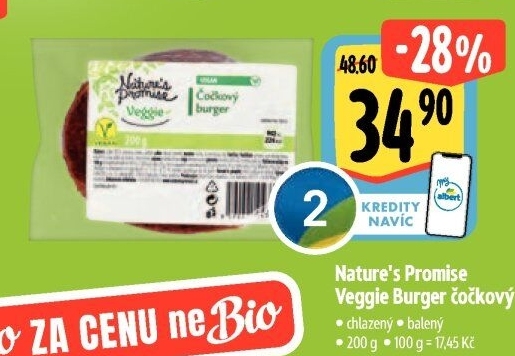 Burger čočkový Veggie Nature'