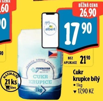 Cukr krupice Cukrovar Vrbátky