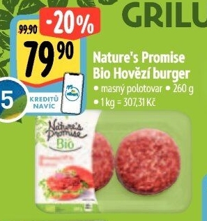 Hovězí burger Bio Nature'