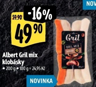 Klobásky Gril mix Albert Gril