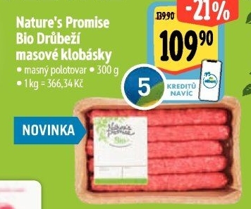 Klobásy masové drůbeží Bio Nature'