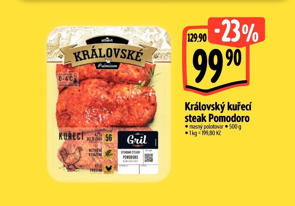 Kuřecí steak Pomodoro Královský Albert Gril