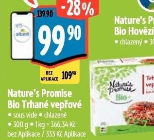 Maso vepřové trhané sous vide bio Nature'