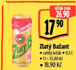 Pivo světlý ležák 12° Zlatý Bažant