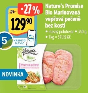 Vepřová pečeně bez kosti marinovaná bio Nature'
