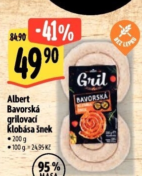 Bavorská klobása šnek Albert Gril