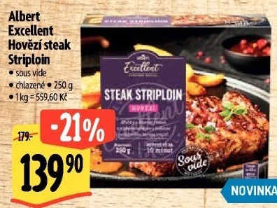 Hovězí steak Striploin Sous vide Albert Excellent