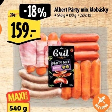 Klobásky Párty mix Albert Gril