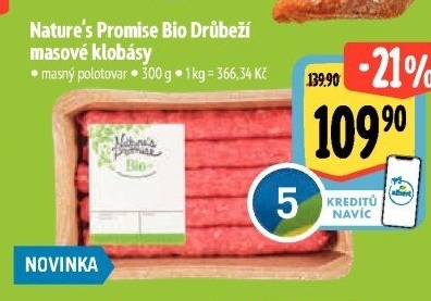 Klobásy masové drůbeží Bio Nature'