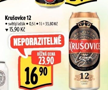 Pivo světlý ležák Královský 12° Krušovice