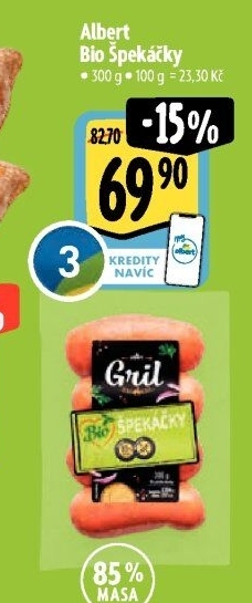 Špekáčky Bio Albert Gril