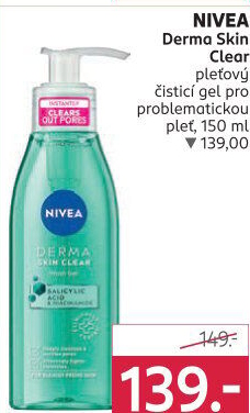 Čisticí pleťový gel Derma Skin Clear Nivea