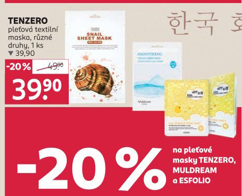Pleťová textilní maska Tenzero