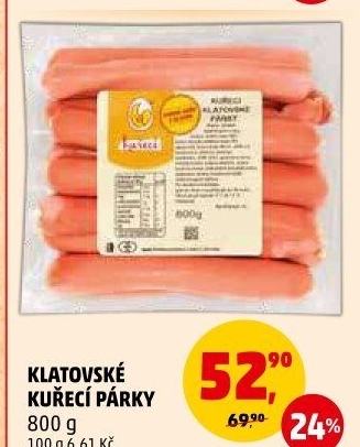 Kuřecí klatovské párky DZ Klatovy
