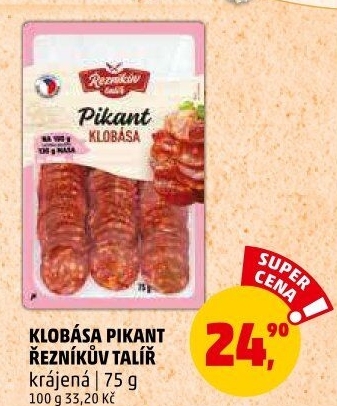 Pikantní klobása Řezníkův talíř