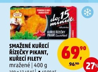 Řízečky kuřecí smažené mražené Pikant Vodňanské kuře