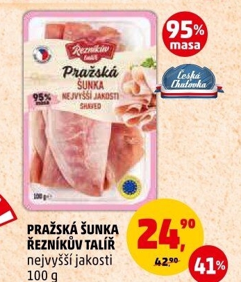 Šunka pražská nejvyšší jakosti Řezníkův talíř