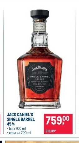 JACK DANIEL'S SINGLE BARREL 45 %