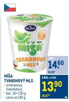 Dezert Tvarohový mls Míša Olma