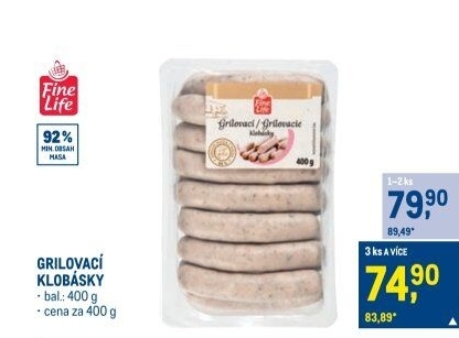 Grilovací klobása Fine Life