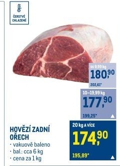 Hovězí zadní - ořech