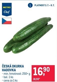 Okurka salátová - hadovka Metro Chef
