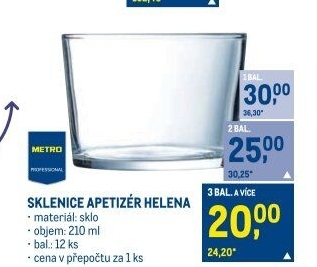 Sklenice Metro Professional