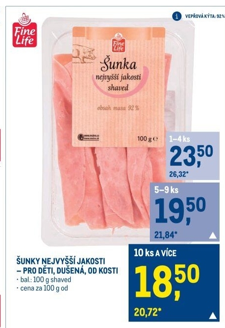 Šunka nejvyšší jakosti Fine Life