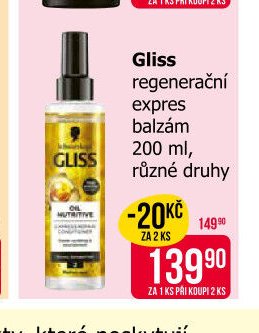 Gliss regenerační expres balzám 200 ml, různé druhy