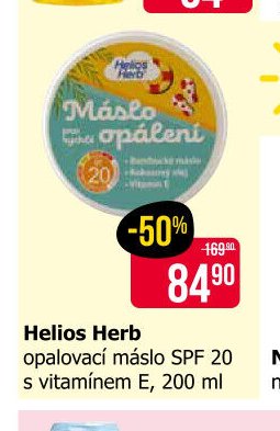 Helios Herb opalovací máslo SPF 20 s vitamínem E, 200 ml