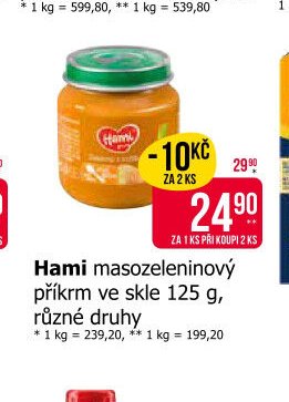 Hami masozeleninový příkrm ve skle 125 g, různé druhy