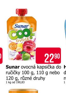 Sunar ovocná kapsička do ručičky 100 g, 110 g nebo 120 g, různé druhy