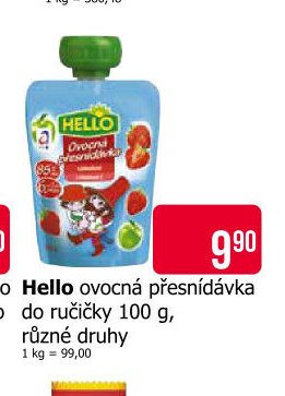 Hello ovocná přesnídávka do ručičky 100 g, různé druhy