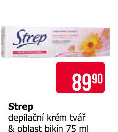 Krém depilační na tvář a oblast bikin Strep Opilca